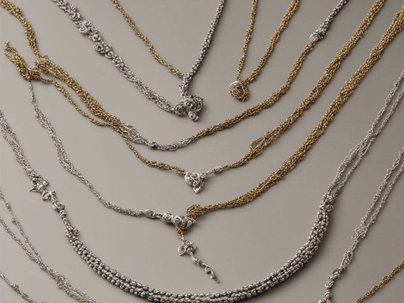 The best Lariat Necklaces for low-cut tops on a grey background.